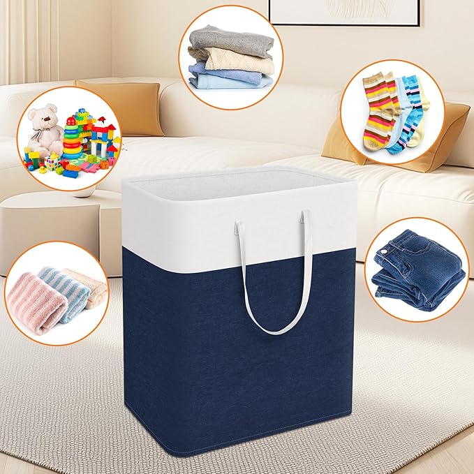 TasticTotes laundry basket 3-Pack, laundry hamper, Hamper with handles, collapsible laundry baskets, Waterproof dirty clothes