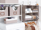 StorageWorks Hanging Closet Organizer with Metal Rod, 4-Section Closet Organizers and Storage, Collapsible Hanging Shelves fo