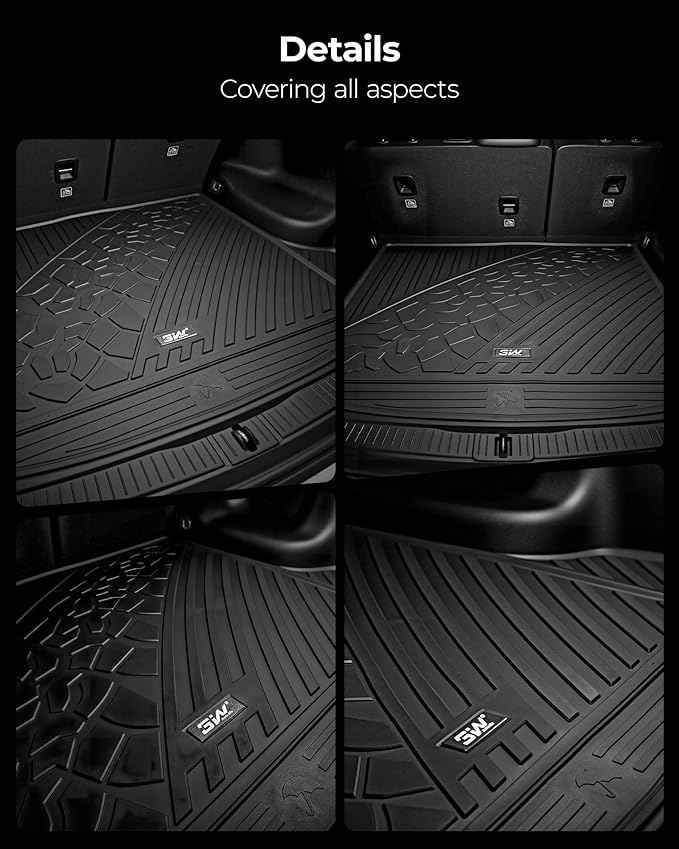 3W Cargo Liner & Seat Back Mats for 2021-2026 Chevrolet Chevy Suburban/GMC Yukon XL (Only Yukon XL, Not Fit Yukon)/Cadillac Escalade ESV (Only Escalade ESV, Not Fit Escalade)