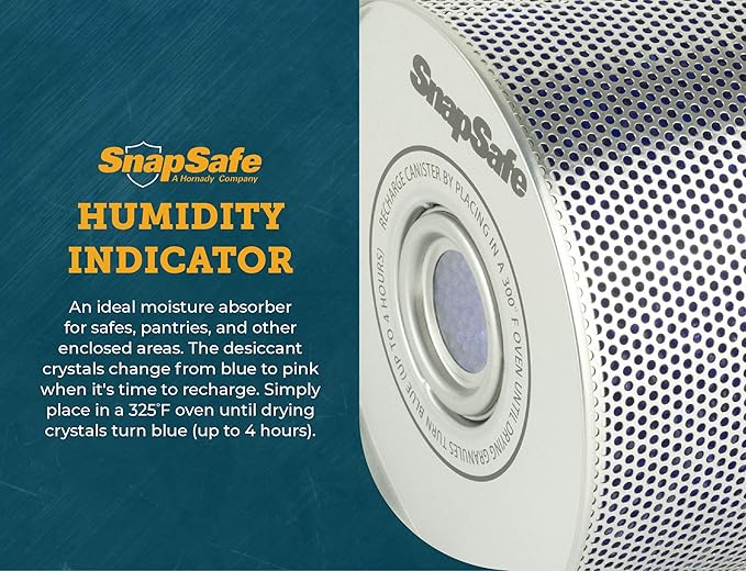 SnapSafe Reusable Canister Dehumidifier, 75902 - Portable, Easy to Use Moisture Absorbers for Gun Safes & Cabinets - Prevent