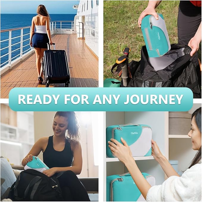 8 Set Packing Cubes for Travel, Gifts for Women Mom,Anti-Tearing Suitcase Organizer for Luggage with Shoe & Hanging Toiletry 