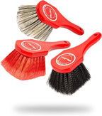Maxshine Universal Cleaning Brushes (3-Piece Set) – Heavy-Duty, Medium-Duty, Soft Bristles – Removes Dirt & Stains – Wheels, 