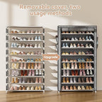 LANTEFUL Shoe Rack with Covers 10 Tier Tall Shoe Rack Organizer Large Capacity Shoe Shelf Storage 40 Pairs Space Saving Free 