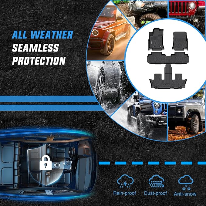 Nilight TPE Floor Mats for Subaru Ascent 7 Seater 2nd Row Bucket Seat 2019 2020 2021 2022 2023 2024 2025 2026 All Weather Custom Fit Heavy Duty Floor Liners
