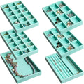 Frebeauty Jewelry Organizer Tray,Stackable Velvet Jewelry Trays,Drawer Inserts Earring Organizer For Women Jewelry Storage Di