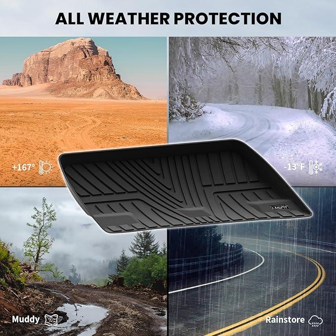 LASFIT Trunk Mat for Honda Odyssey 2026 2025 2024 2023 2022 2021 2020 2019 2018 Mini Passenger Van, All Weather TPE Cargo Mat Trunk Liner Only, Black (EX-L/Elite/Touring/Sport-L/Sport/EX/LX)