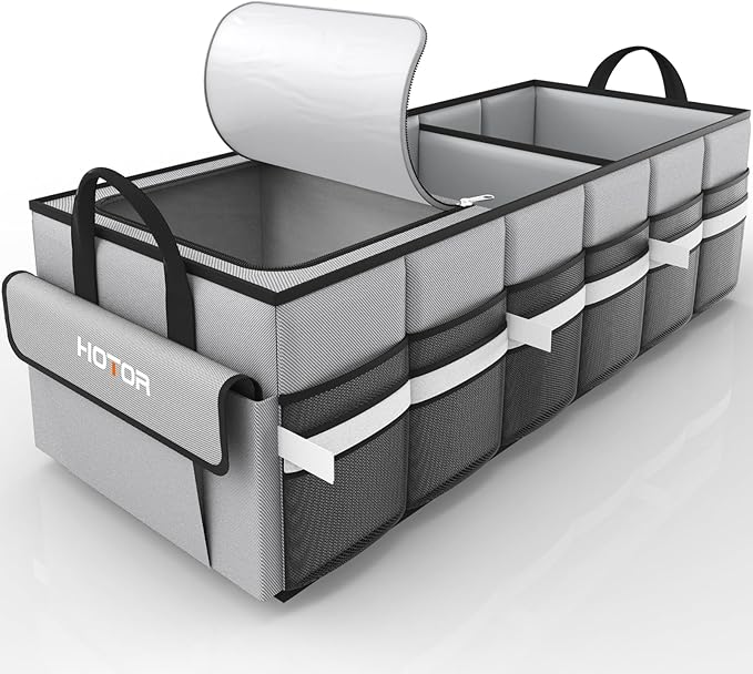 HOTOR Trunk Organizer - Car Organizer with Built-In Leakproof Car Cooler, Collapsible Trunk Organizer with Cooler for Car,