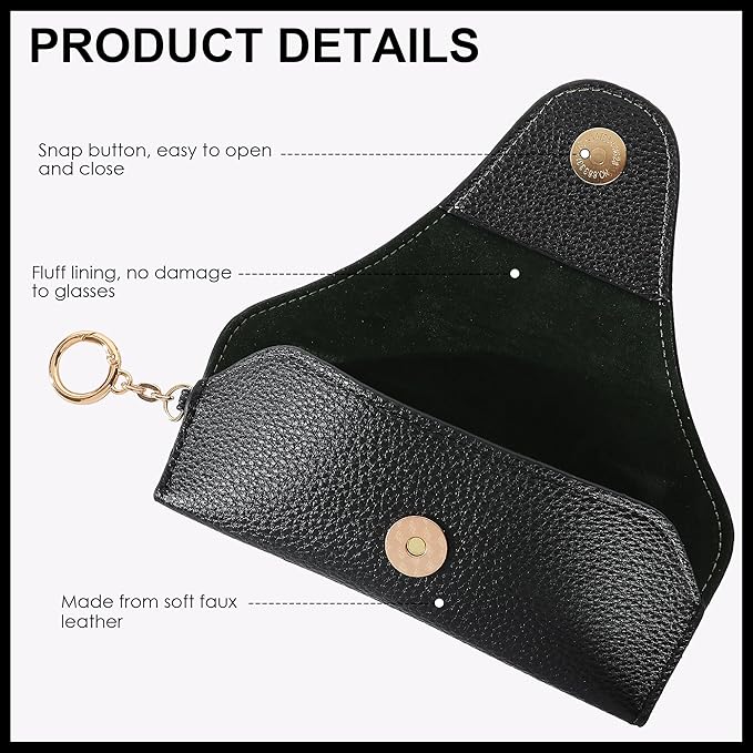 Magnetic Sunglass Holder for Car Visor, Travel Sunglasses Case with Clip for Purse, Eyeglasses Case