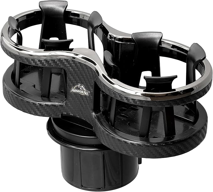 Armor All Cupholder 2 in 1 Expander, Turn 1 Cupholder to 2, Dual Drink Holder Expander with Adjustable Expandable Base to Fit