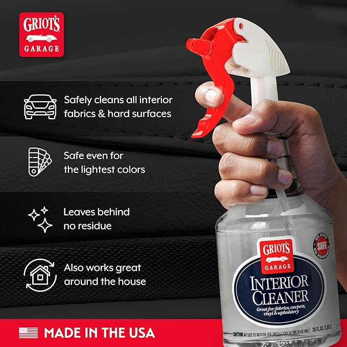 Griot's Garage Interior Cleaner Spray for Car Seats, Carpet, Upholstery Fabric, Floor Mat, Vinyl, Dashboard, Ideal for Truck,