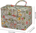 Boho Fabric Storage Basket, Large Capacity Laundry Basket, 12.2'' x 10.23'' x 10.23'' Collapsible Laundry Hamper with Easy Ca