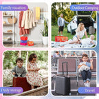Paterr 14 Pcs Packing Cubes for Travel Kids Days of Week Compression Packing Cubes Colorful Luggage Organizers Suitcase Camp(
