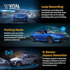 Vital Dash Camera Pro 2026 Dashcam Front and Rear Camera for Cars Dual Car Camera with Night Vision, G-Sensor 24/7 Parking Su