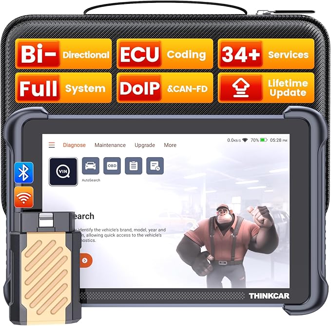 THINKCAR Bidirectional Scan Tool, THINKSCAN 689BT All System Automotive Diagnostic Tool, Bi Directional OBD2 Scanner with ECU