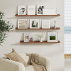 Fun Memories Picture Ledge Shelf, Floating Shelves Set of 4, 36 Inch Picture Shelves for Wall with Ledge, Large Nursery Book 