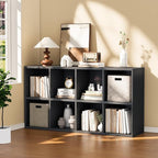 YESHOMY 8 Cube Storage Organizer, Open Frame 2-Tier Bookshelf, Organizer with Adjustable Shelves, Display Storage Bookcase fo