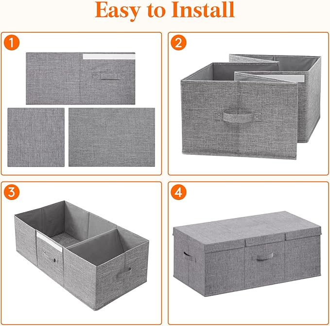Lifewit 100L Under Bed Storage Containers, 11.8 Inch Tall Underbed Clothes Storage Organizer Bin with Sturdy Sidewalls, Botto
