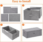 Lifewit 100L Under Bed Storage Containers, 11.8 Inch Tall Underbed Clothes Storage Organizer Bin with Sturdy Sidewalls, Botto