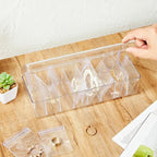 KAMJUNTAR Acrylic Jewelry Box Organizer, Clear Jewelry Organizers and Storage Box with 60 Portable Anti Tarnish Bags, Travel 
