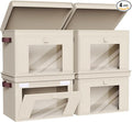 Univivi Storage Bins with Lids, Large Closet Organizers and Storage with Handles & Window, Foldable Fabric Storage Cubes with