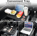 JUSTTOP 4 In 1 Car Steering Wheel Desk for Laptop,Versatile Upgraded Car Seat Tray, Spacious Steering Wheel Table With Tablet Holder and Dual Sauce Racks,Steering Wheel Under Table Console (Large)