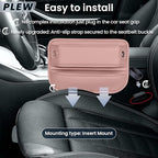 2-Pack Car Seat Gap Filler Organizer - Upgraded Anti-Slip Strap Design - Premium Leather Side Console Pocket - Prevent Phone Falling - Universal Fit Car Essentials for SUV, Truck & Sedan,Pink