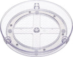 Amazon Basics Lazy Susan Turntable Organizer for Spices and Condiments, 9" Diameter, 2 Tier, Clear