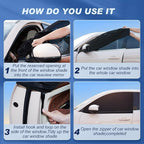 Tallew 4 Pcs Car Window Shades Screen Breathable Car Side Windows Shades Cover Mesh Front Rear Sun Universal Side Automotive Cover for Protection Camping Privacy Blackout(23-32 in, 35-53 in)