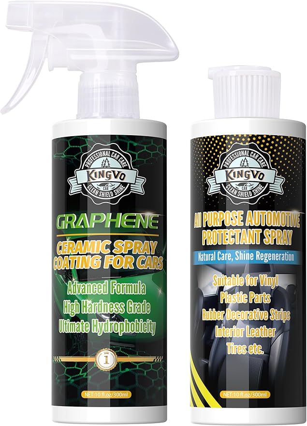 Kingvo Ceramic Spray Coating for Cars, Car Leather Conditioner Automotive Clear Coat Detail Spray Polishing Kit Leather Care 