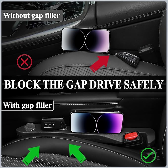 UREHEPO Car Seat Gap Filler, 2PCS Car Gap Filler Organizer, Car Inserts Between Seats, Car Interior Accessories for Men and