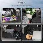 Lasfit Cargo Mat & Backrest Mats for Hyundai Santa Fe 2026 2025 2024 (Fit Gas & Hybrid), All Weather TPE Custom Fit Car Mats Trunk Mats Cargo Liners Accessoires, Black