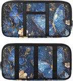 Butterfly Car Visor Organizer for Women Car Visor Storage Pouch Holder Auto Interior Accessories Pocket Cars Truck SUV Storage Pouch Holder, with Multi-Pocket and Zipper