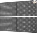 WALMANN 4-Pack 12"x16" Metal Pegboard Panels for Garage, Tool Organizer Pegboard for Pegboard Hooks - Compatible with 1/8" & 