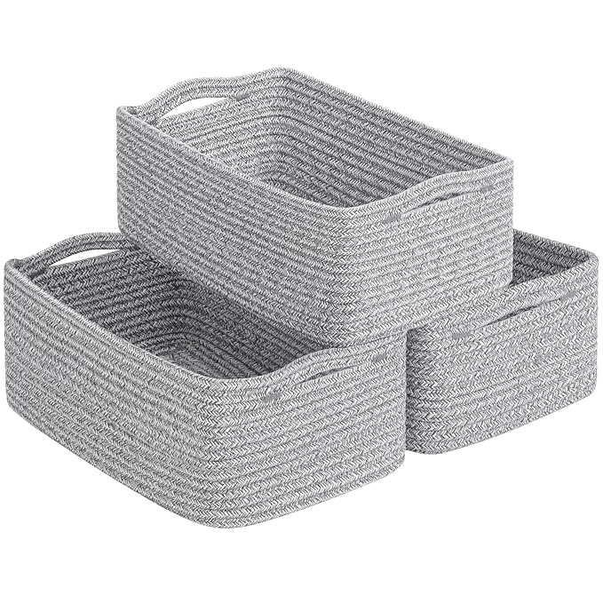 Goodpick Storage Baskets, Small Baskets for Organizing, Toy Storage for Gifting, Woven Rope Shelf Organizer for Nursery Organ