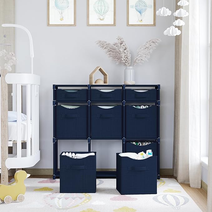 Cube Storage Organizer with Storage Bins Included - The Perfect Closet Organizers and Storage Solution. Includes 9 Storage Cu