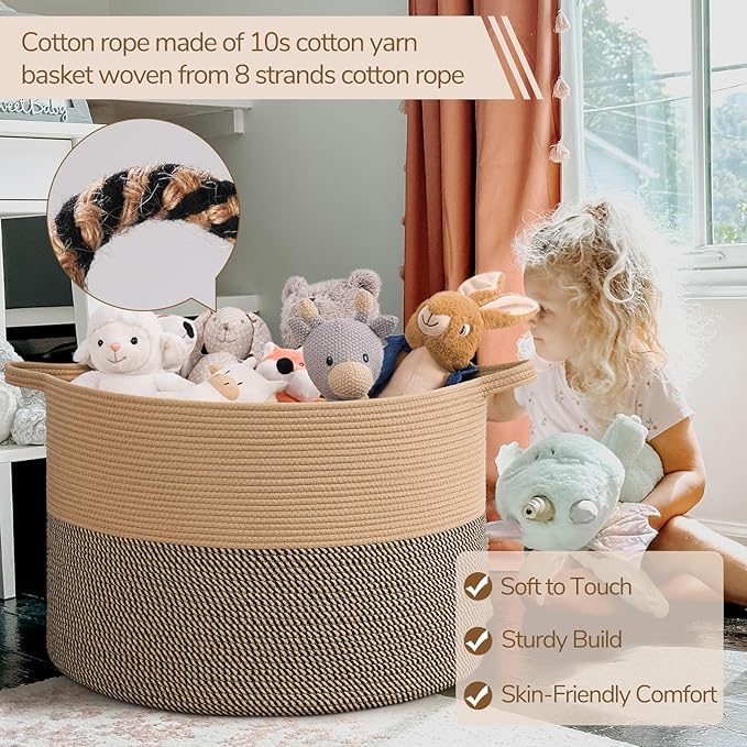 INDRESSME 115L Extra Large Blanket Basket, Woven Baskets for Storage, Wicker Storage Basket for Organizing Woven Laundry Bask