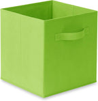 Casafield Set of 6 Collapsible Fabric Cube Storage Bins, Lime Green - 11" Foldable Cloth Baskets for Shelves, Cubby Organizer