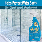 Glass CPR 2-in-1 Glass Cleaner & Water Repellent (22oz) + 2 Microfiber Applicator Towels | Deep Cleaning for Glass, Mirrors, 