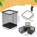 Colingmill 6 Set Slatwall Cups with Hook Black Metal Slatwall Organizer Accessories Slat Wall Basket Bin Pencil Mesh Wire Hol