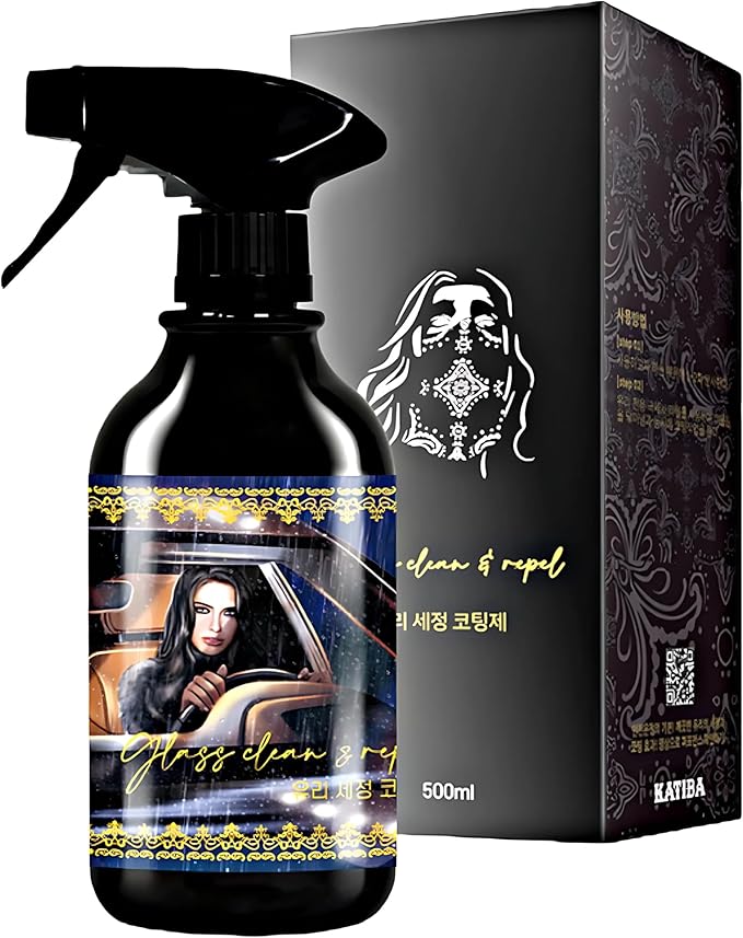KATIBA Glass Clean & Repel – Professional Glass Cleaner and Protective Coating for All Vehicles – Safe, Hydrophobic Water Rep