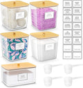 4+1 Pack Laundry Room Organization Containers,Clear Laundry Pods Container,Large Laundry Detergent Powder Storage Containers 