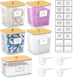 4+1 Pack Laundry Room Organization Containers,Clear Laundry Pods Container,Large Laundry Detergent Powder Storage Containers 