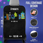 2 Pack Kick Mats Back Seat Protector - Backseat Car Organizer for Kids, Car Storage Organizer, Back Seat Cars Organizers, Cars Organizers Backs Seats, Travel Accessories, 3 Pockets