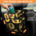 Car Trash Can for Car Cute,Bag Bin Hanging Waterproof Automotive Garbage Cans Leak Proof Vehicle Trash Can Sunflower