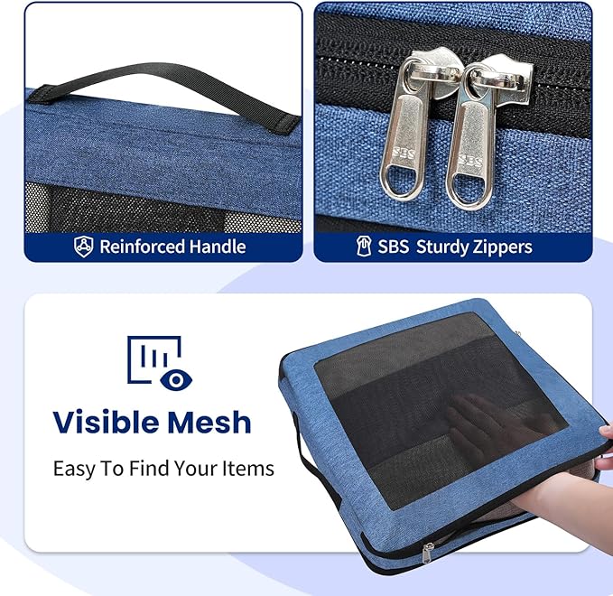Compression Packing Cubes for Travel, Lightweight Vacation Travel Essentials, Travel Accessories for Suitcase Organizer Bags 