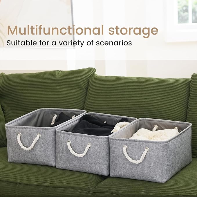 Large Storage Baskets- 15.7x11.8x8.26 inch Storage Bins for Shelves and Closet Organizing, Foldable Fabric Bin for Home Organ