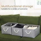 Large Storage Baskets- 15.7x11.8x8.26 inch Storage Bins for Shelves and Closet Organizing, Foldable Fabric Bin for Home Organ