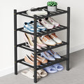Smiry Bamboo Shoe Rack for Closet, 4 Tier Small Wooden Stackable Shoe Organizer, Free Standing Shoes Storage Shelf for Entryw