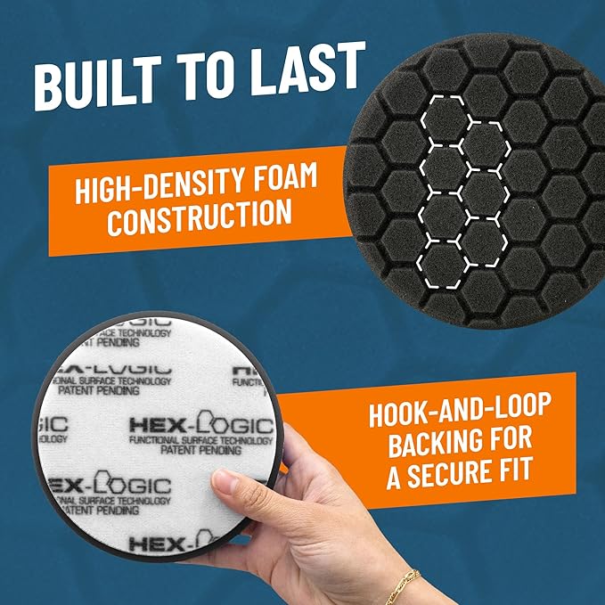 Chemical Guys 6.5" Buffing Pad Sampler Kit - 4 Piece Detailing Set with 3 Professional Foam Pads and 16 oz Polishing Pad Cleaner - Works with Dual Action and Rotary Polishers Using 6" Backing Plates