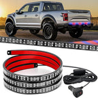 Nilight 60 Inch Truck Tailgate Strobe Light Strip Tail Emergency Bar Rear Window Warning Lamp Ultra-Bright Double Row 360 LED for Pickup Trailers Construction Vehicles Car SUV, Red Blue